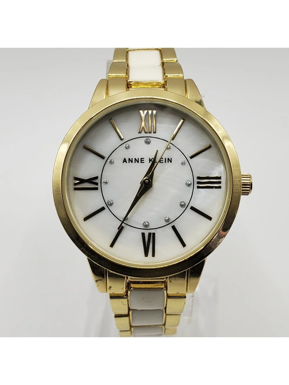 Anne Klein Watch Womens New Battery Gold Tone 32mm